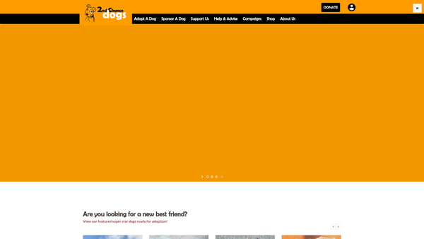 Screenshot of the 2nd Chance Dogs UK website