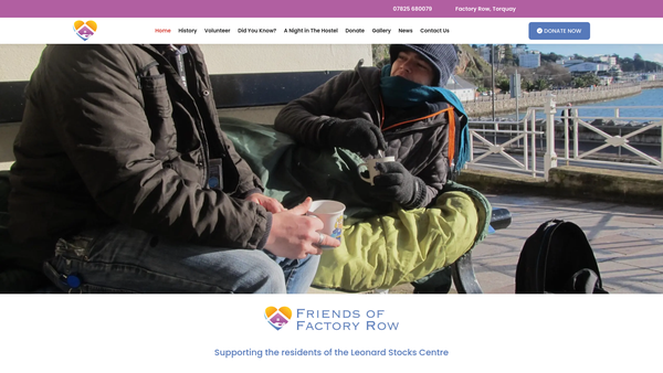 Screenshot of the Friends Of Factory Row website