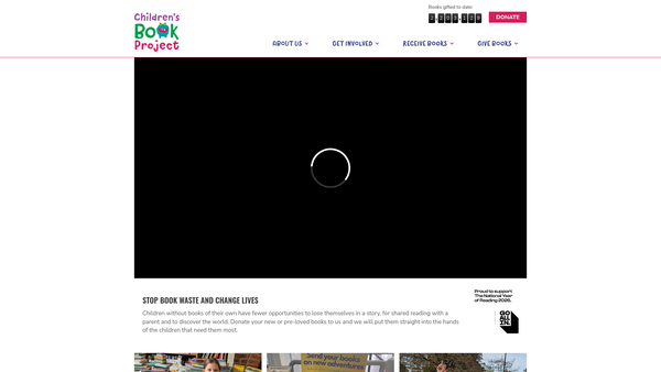 Screenshot of the Children's Book Project website