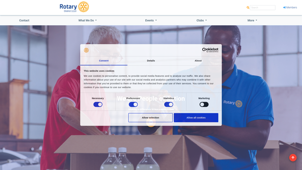 Screenshot of the Wessex Rotary CIO website