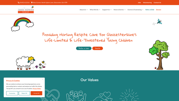 Screenshot of the James Hopkins Trust website