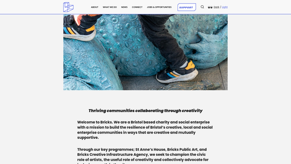 Screenshot of the Bricks website