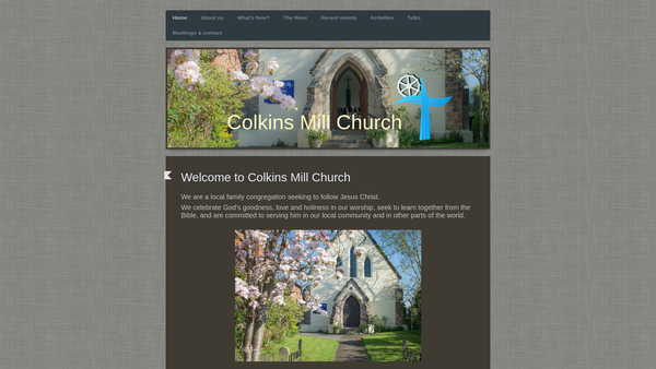 Screenshot of the Colkins Mill Church website