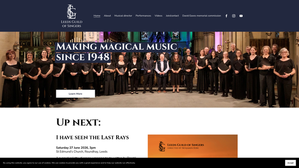 Screenshot of the Leeds Guild Of Singers website