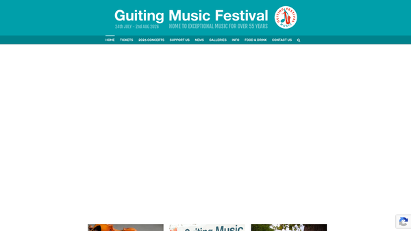 Screenshot of the The Guiting Music Festival website