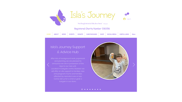 Screenshot of the Isla's Journey website