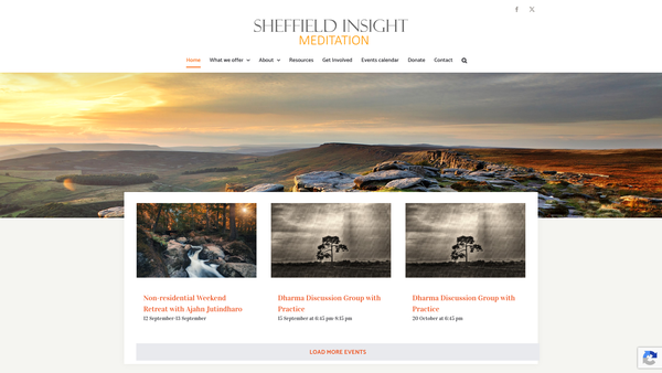 Screenshot of the Sheffield Insight Meditation website