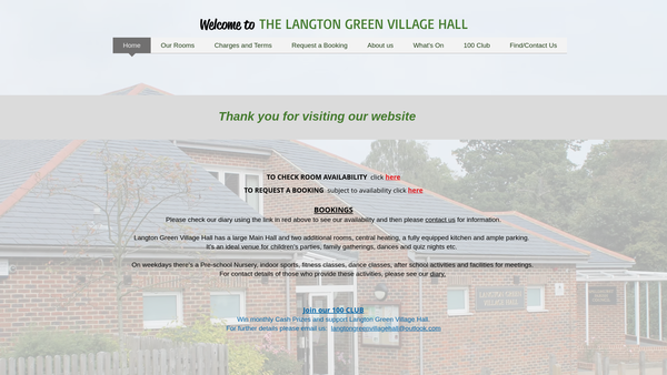 Screenshot of the The Langton Green Village Hall website