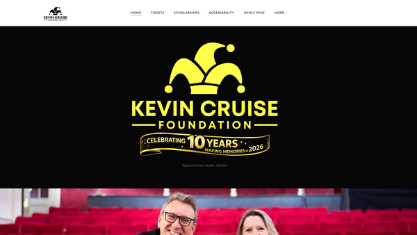 Screenshot of the The Kevin Cruise Foundation website