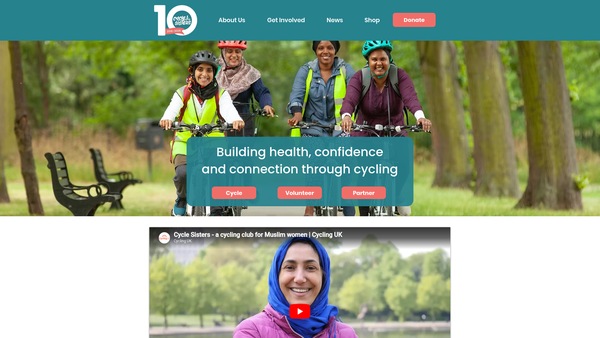Screenshot of the Cycle Sisters website