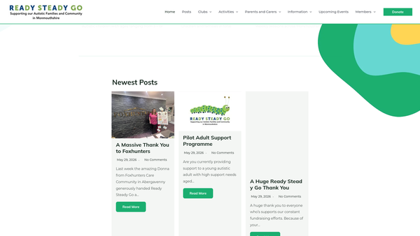 Screenshot of the Ready Steady Go website
