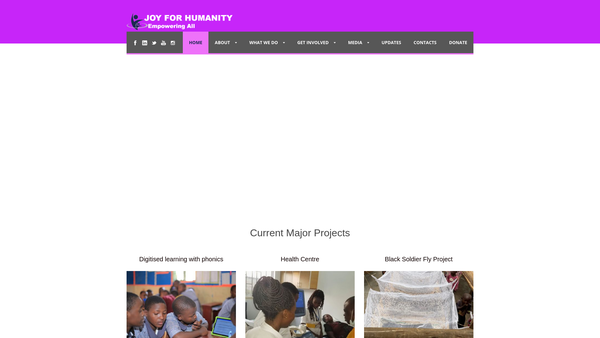 Screenshot of the Joy For Humanity UK website