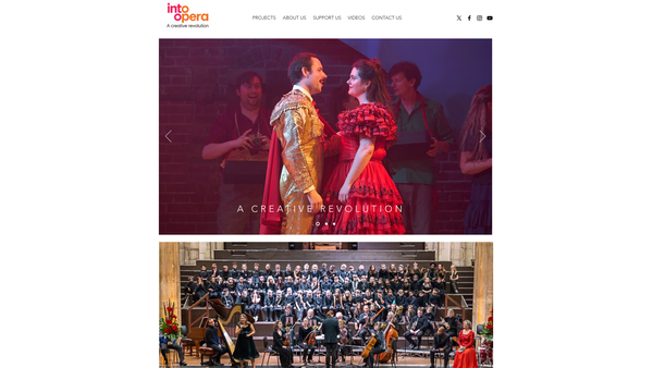 Screenshot of the Into Opera website
