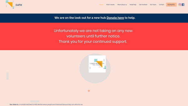 Screenshot of the Compliments Of The House website
