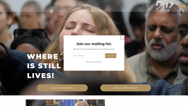 Screenshot of the Pastors' Executive website