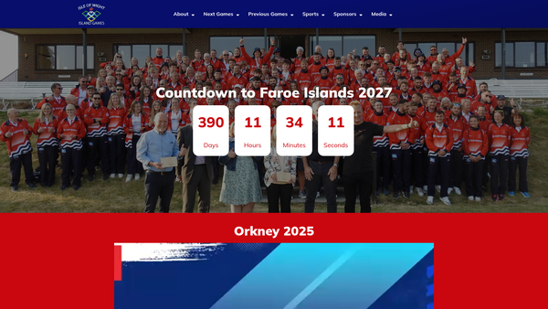 Screenshot of the Isle Of Wight Island Games Association website