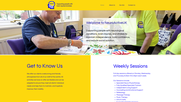 Screenshot of the NeuroActiveUK website
