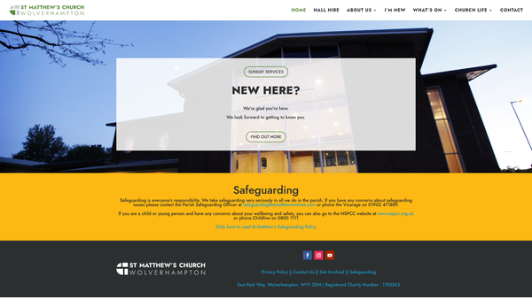 Screenshot of the The Parochial Church Council Of The Ecclesiastical Parish Of St Matthews Wolverhampton website