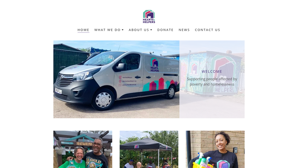 Screenshot of the Hearts And Helpers website