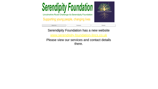 Screenshot of the Lincolnshire Rural Challenge t/a The Serendipity Foundation website