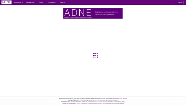 Screenshot of the Association Of District Nurse & Community Nurse Educators website