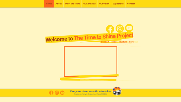 Screenshot of the The Time To Shine Project website