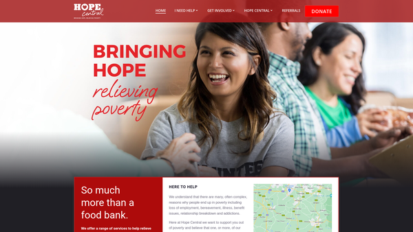 Screenshot of the Hope Central website