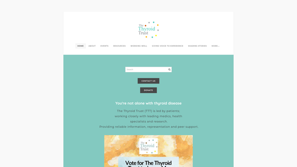 Screenshot of the The Thyroid Trust website
