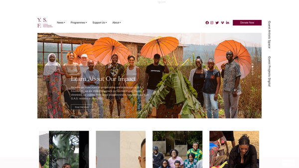 Screenshot of the The Yinka Shonibare Foundation website