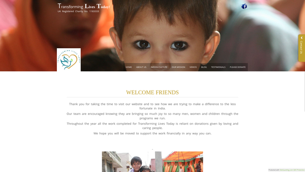 Screenshot of the Transforming Lives Today website