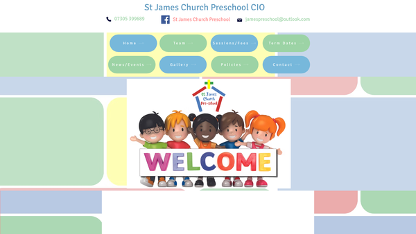 Screenshot of the St James Church Pre-School CIO website