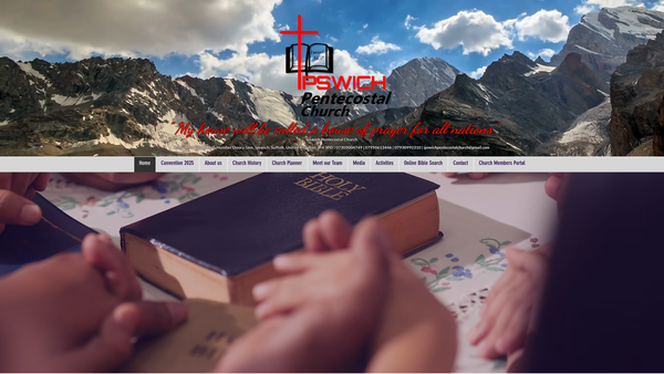 Screenshot of the Ipswich Pentecostal Church website