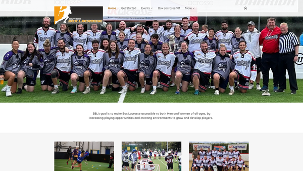 Screenshot of the Southern Box Lacrosse (Sbl) website