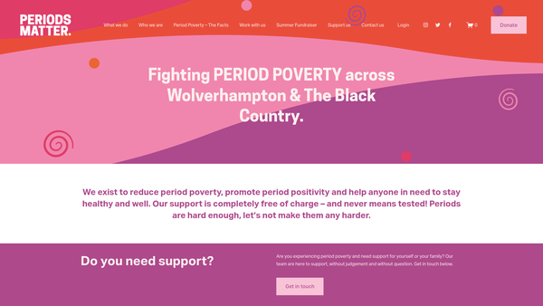 Screenshot of the The Homeless Period - Wolverhampton website