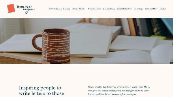Screenshot of the From ME To You website