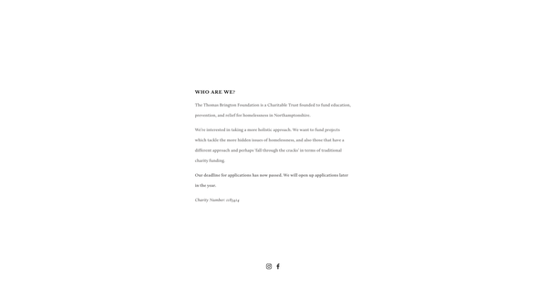 Screenshot of the The Thomas Brington Foundation website