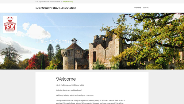 Screenshot of the Kent Senior Citizen Association (Ksca) website
