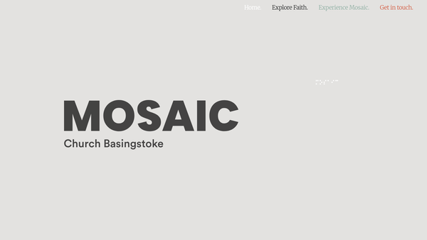 Screenshot of the Mosaic Church Partnership website