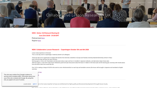 Screenshot of the Collaborative Lesson Research website