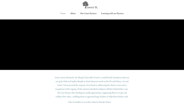Screenshot of the Gower Street website