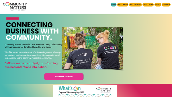 Screenshot of the The Community Matters Partnership Project website