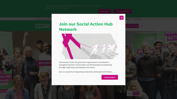 Screenshot of the Community Organisers Limited website