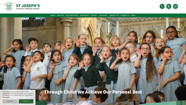 Screenshot of the The St. Joseph's Catholic Primary School, Parents, Teachers, And Friends Association website