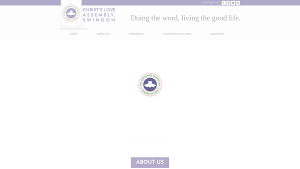 Screenshot of the The Redeemed Christian Church Of God Christ's Love Assembly Swindon website