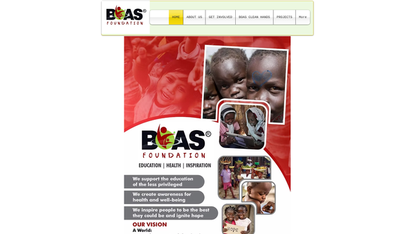 Screenshot of the Boas Foundation website