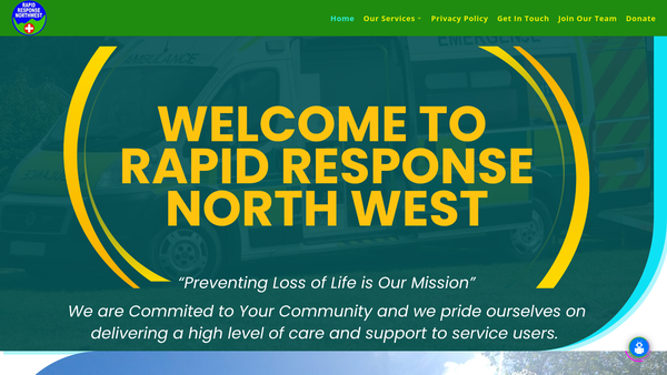 Screenshot of the Rapid Response North West website