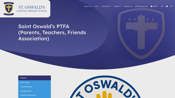 Screenshot of the St Oswald's PTA website