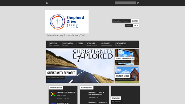 Screenshot of the Shepherd Drive Baptist Church website