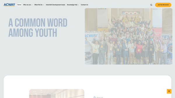 Screenshot of the A Common Word Among The Youth website