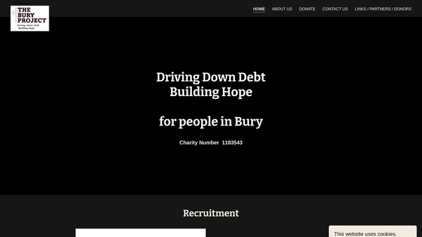 Screenshot of the The Bury Project website
